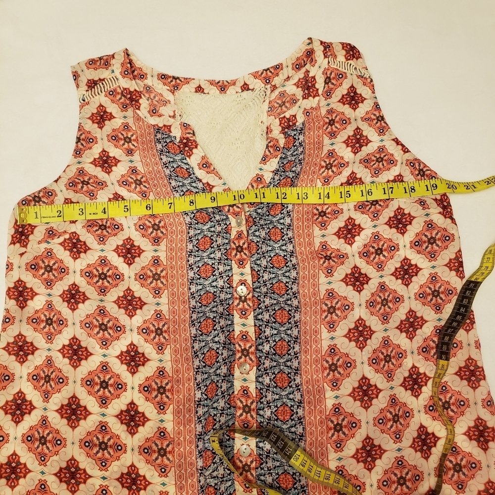 Boho Sleeveless Blouse Size L - Picture 7 of 11